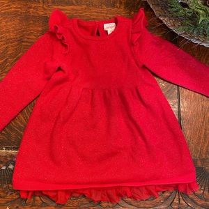 Red sweater dress 12 month cat and jack sparkle